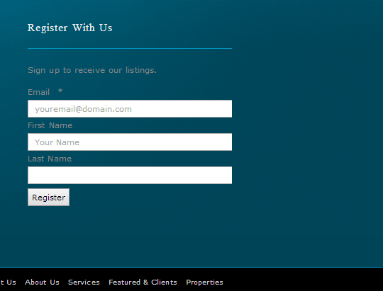 Contact Registration Widget.