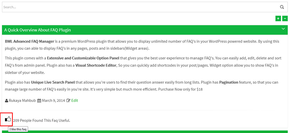 Submit Likes For FAQ The FAQ Content.