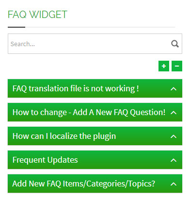 FAQ Display In Widget Area.