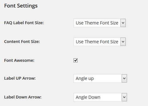 FAQ Options Panel.