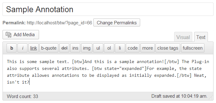 Source coude of some basic shortcode usage.