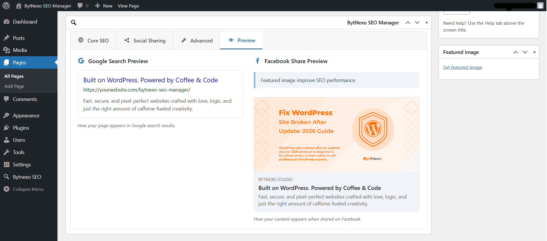 **SEO Metabox - Advanced Tab** - Canonical URLs and robots meta control