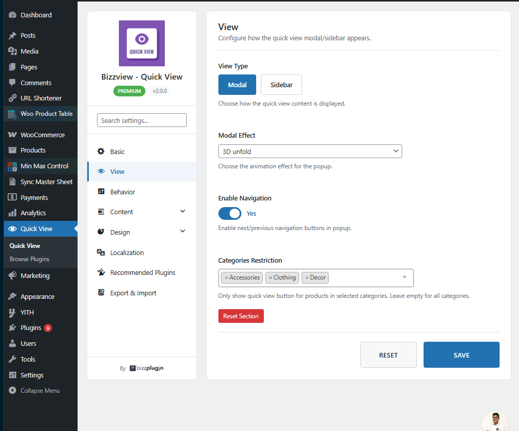 Button position options