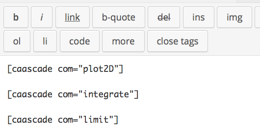 Caascade syntax for including operation on a page or post