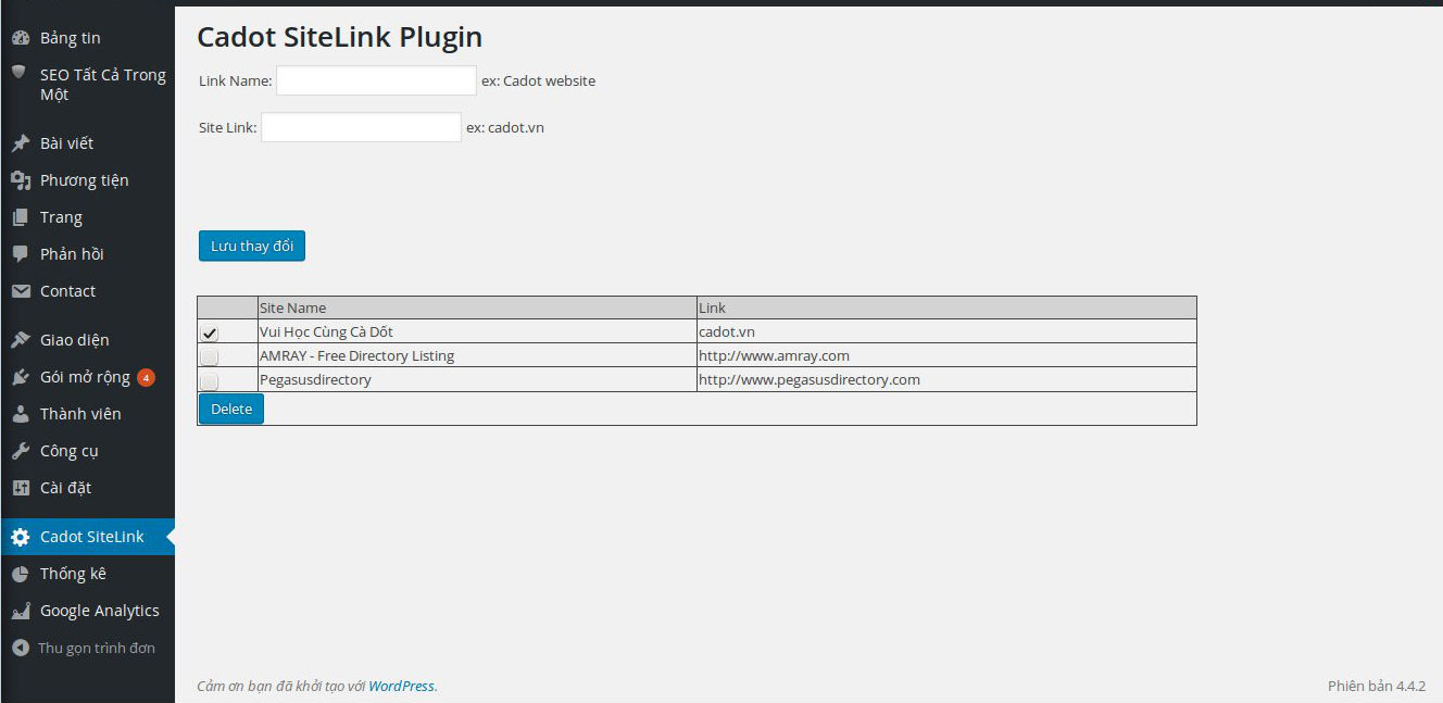 screenshot-3.jpg: Form add new and delete a link
