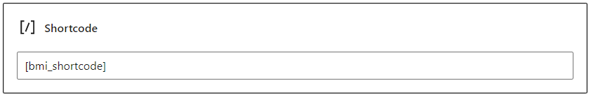 BMI Shortcode