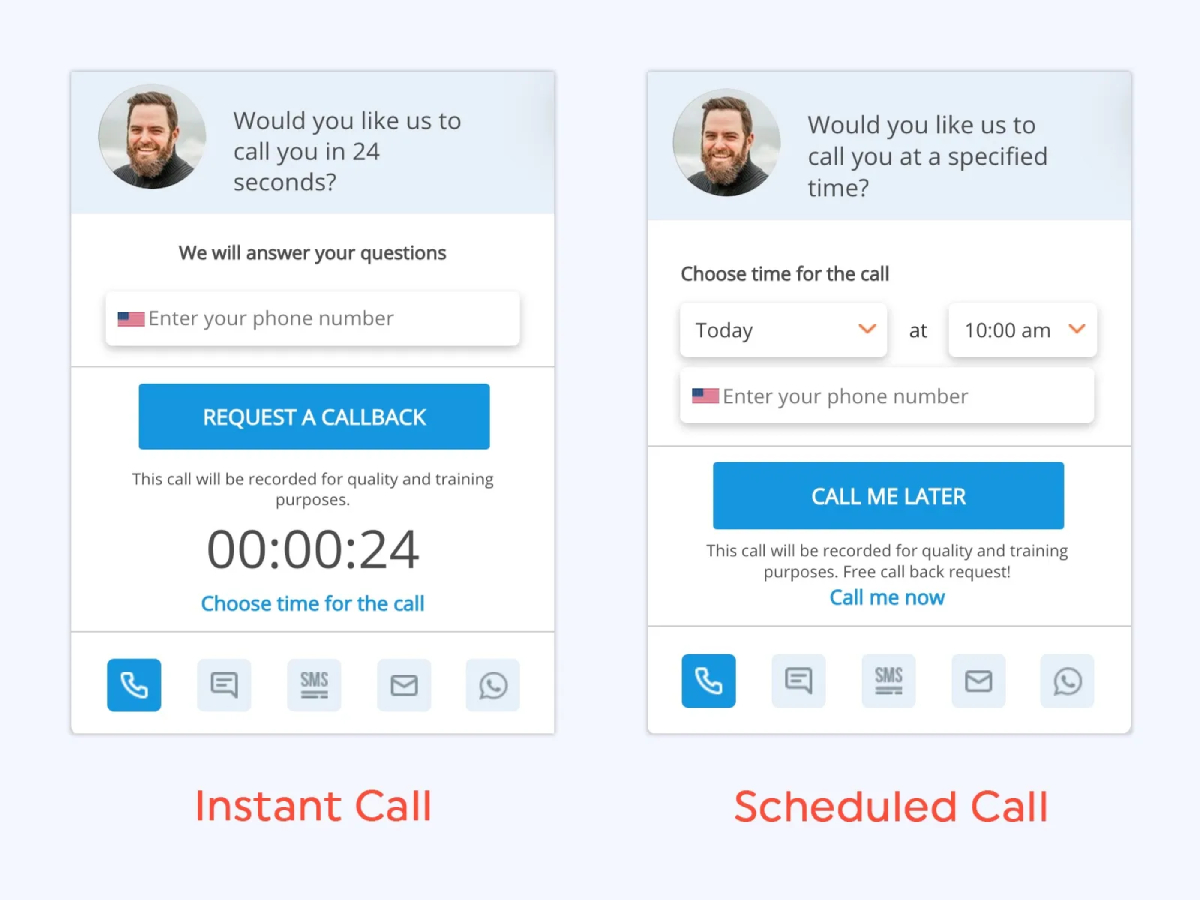 Active Callback widget