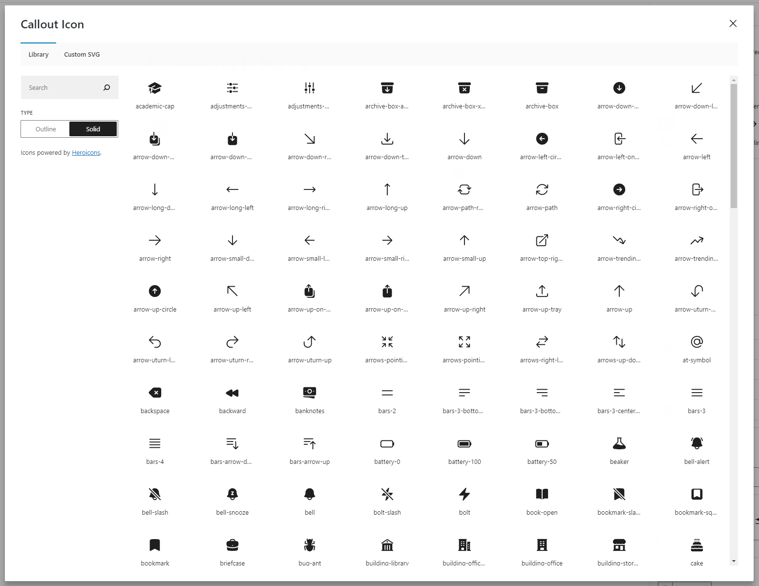 Icon Library.