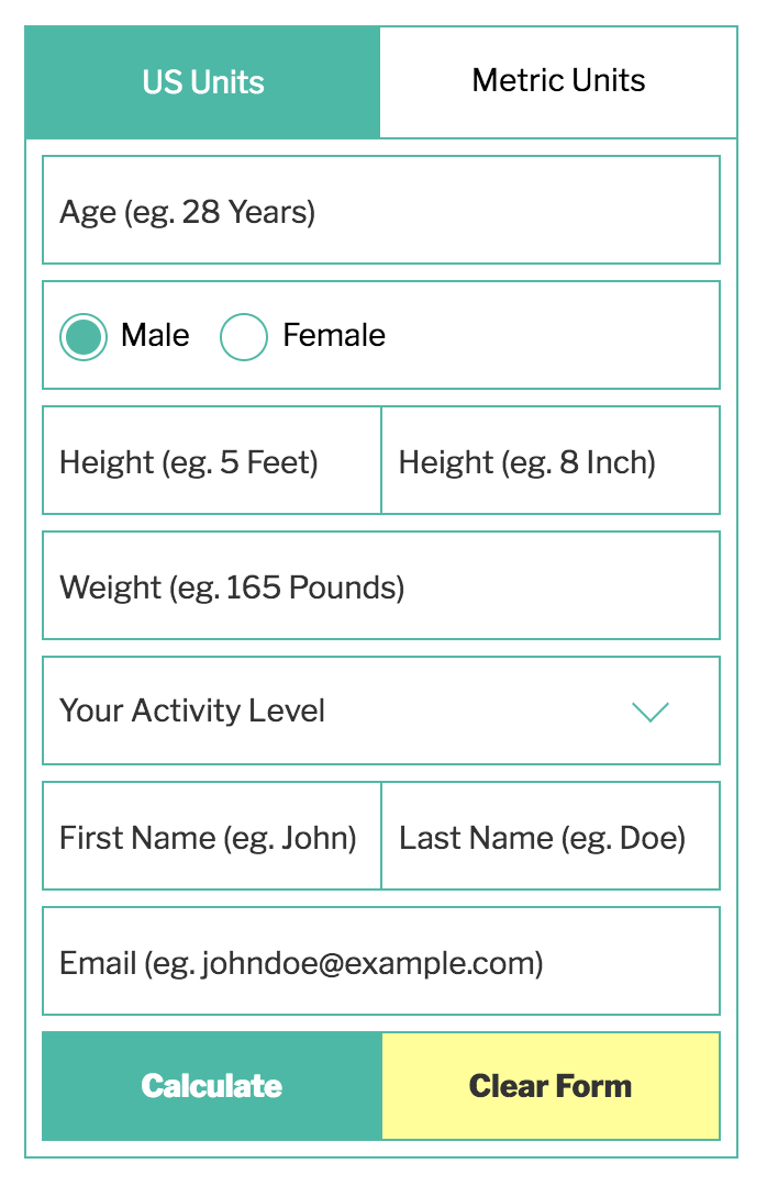 Calorie Calculator US Units