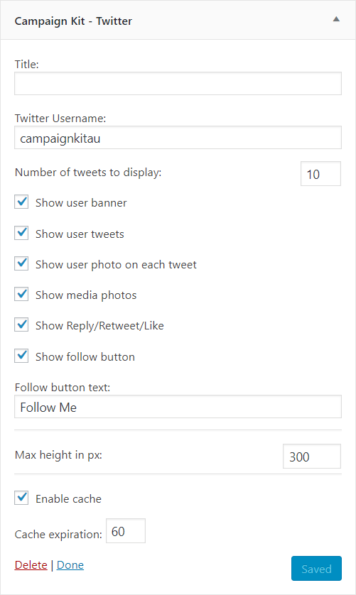 Campaign Kit - Twitter widget.