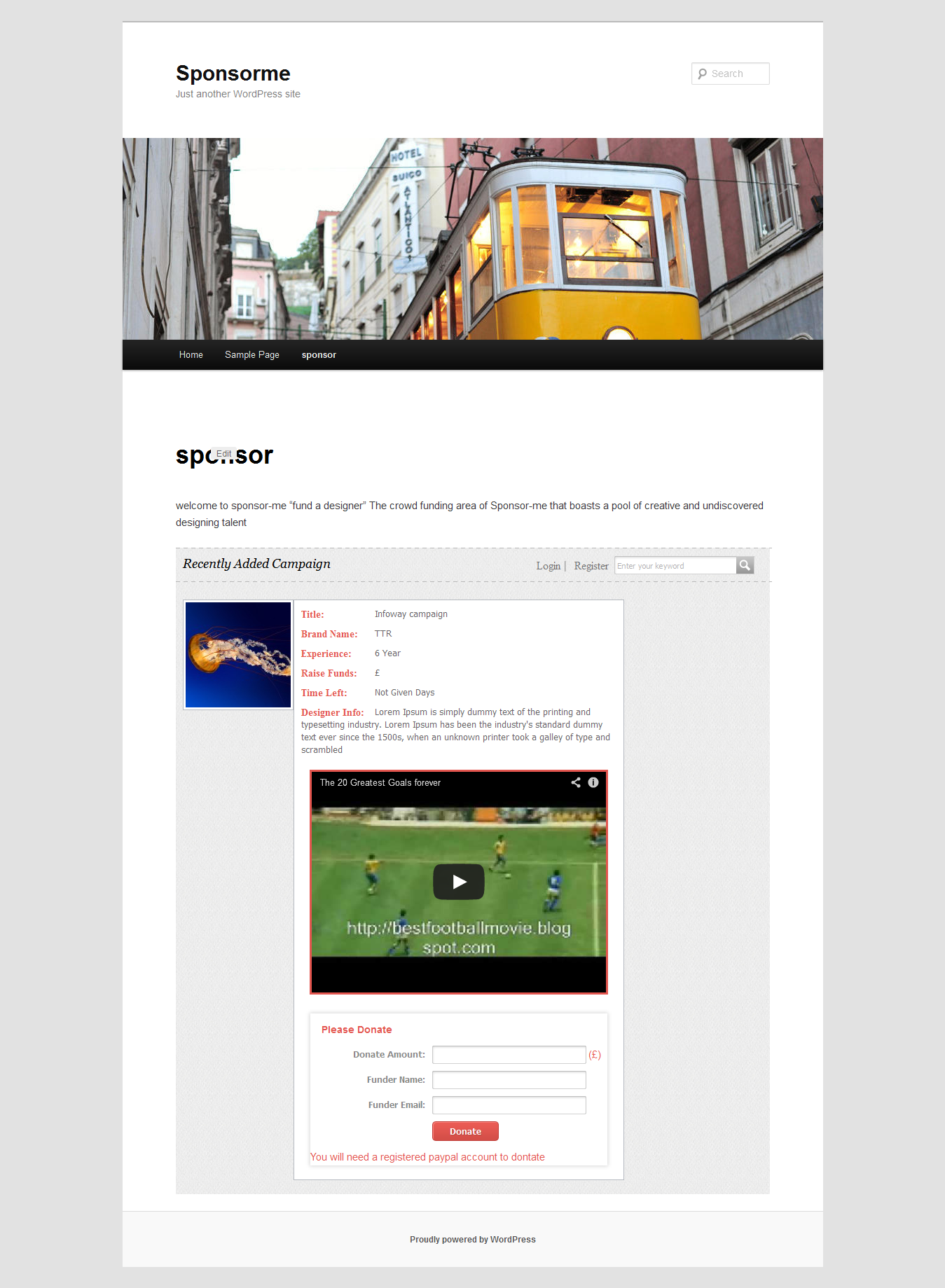 Campaign details page.