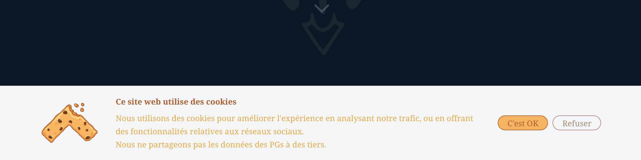 Desktop popup with custom styling, text and logo