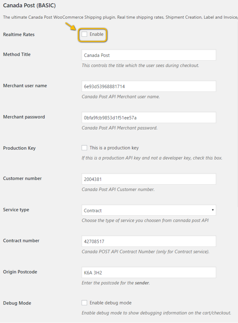 Plugin Settings  Screen