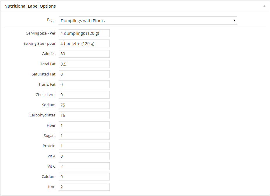 Add/Edit Label Form - select a page/post to attach the label.  Then simply fill in all the fields