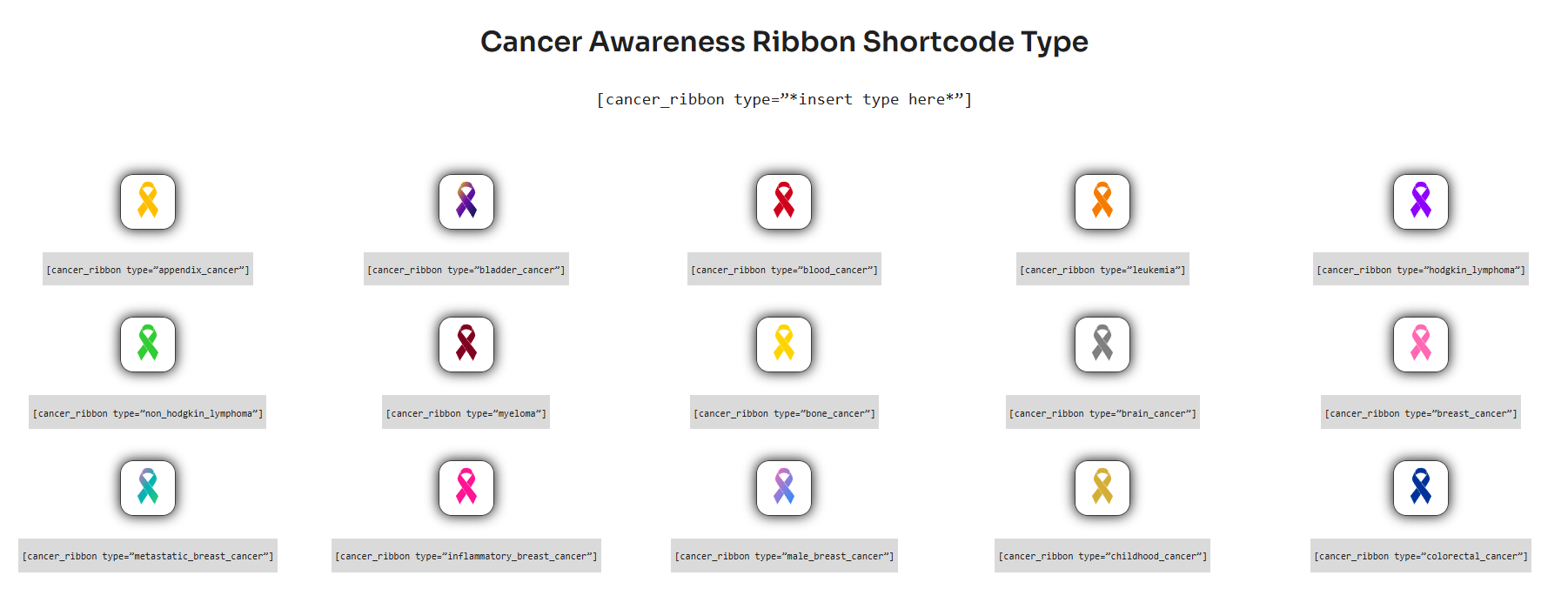 **Select Awareness Type (Cancer, Medical, Social, Global)** - Choose from multiple awareness ribbon types including cancer awareness, medical awareness, social causes, and global awareness categories.