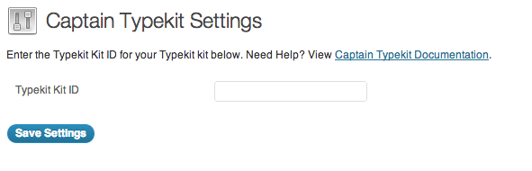 The settings page before you've entered in your Kit's ID.