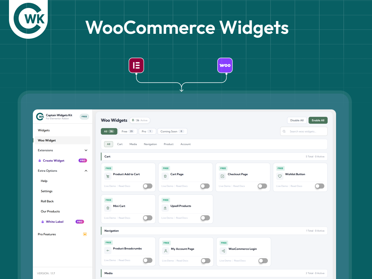 Powerful Widgets, Woo Widgets & Extensions Everything You Need in One Plugin.