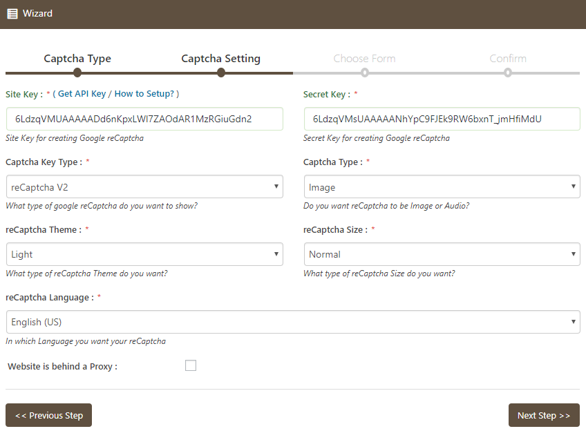 Blockage Settings Screen