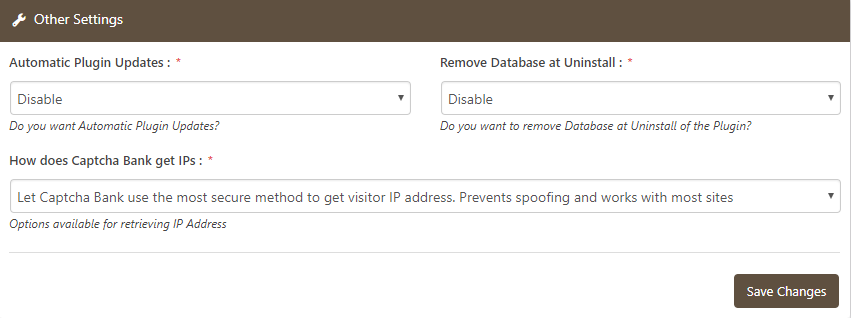 Block / Unblock IP Addresses Screen