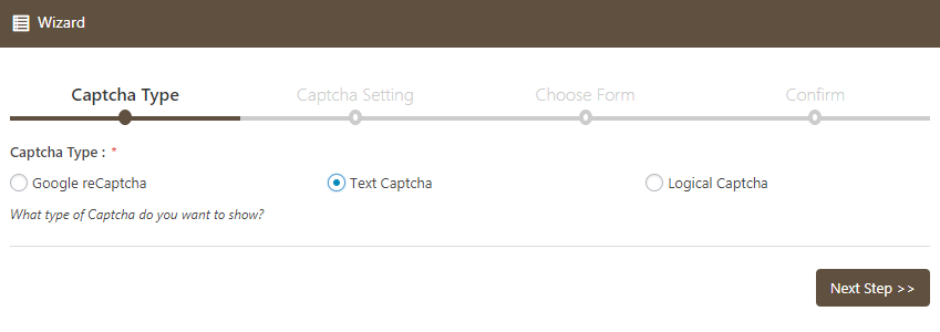 Logical Captcha on Reset Password Form