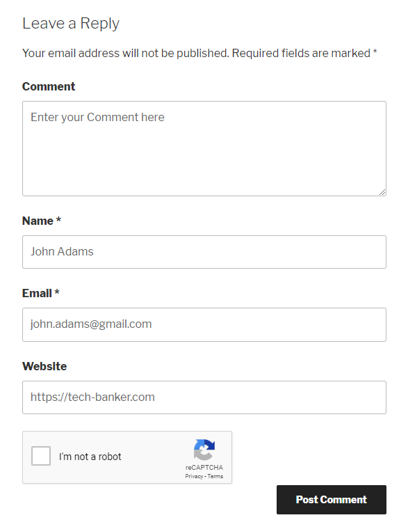 Text Captcha on Comment Form