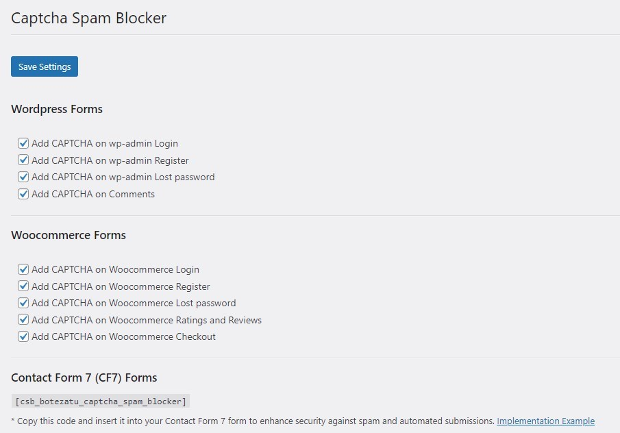 CAPTCHA Admin Screen #2