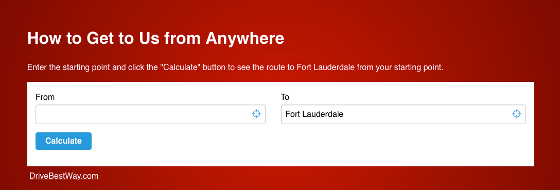 Another use case: the form "how to get to us"