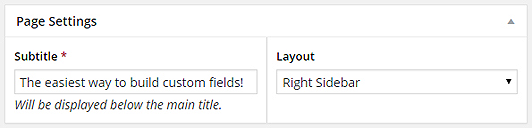 Post Meta container with 2 side-by-side fields - text field and select field.