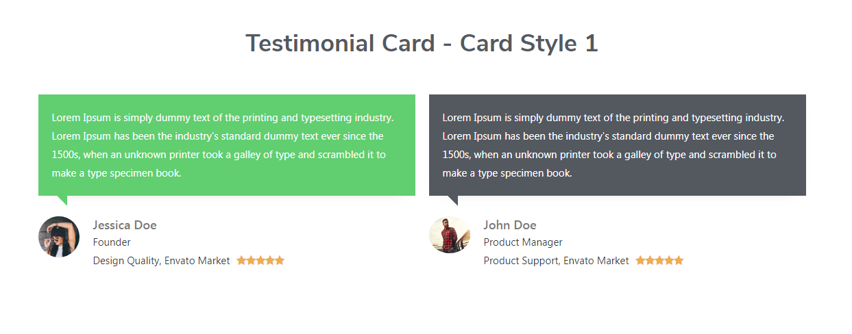 Testimonial Card - Card Style 1
