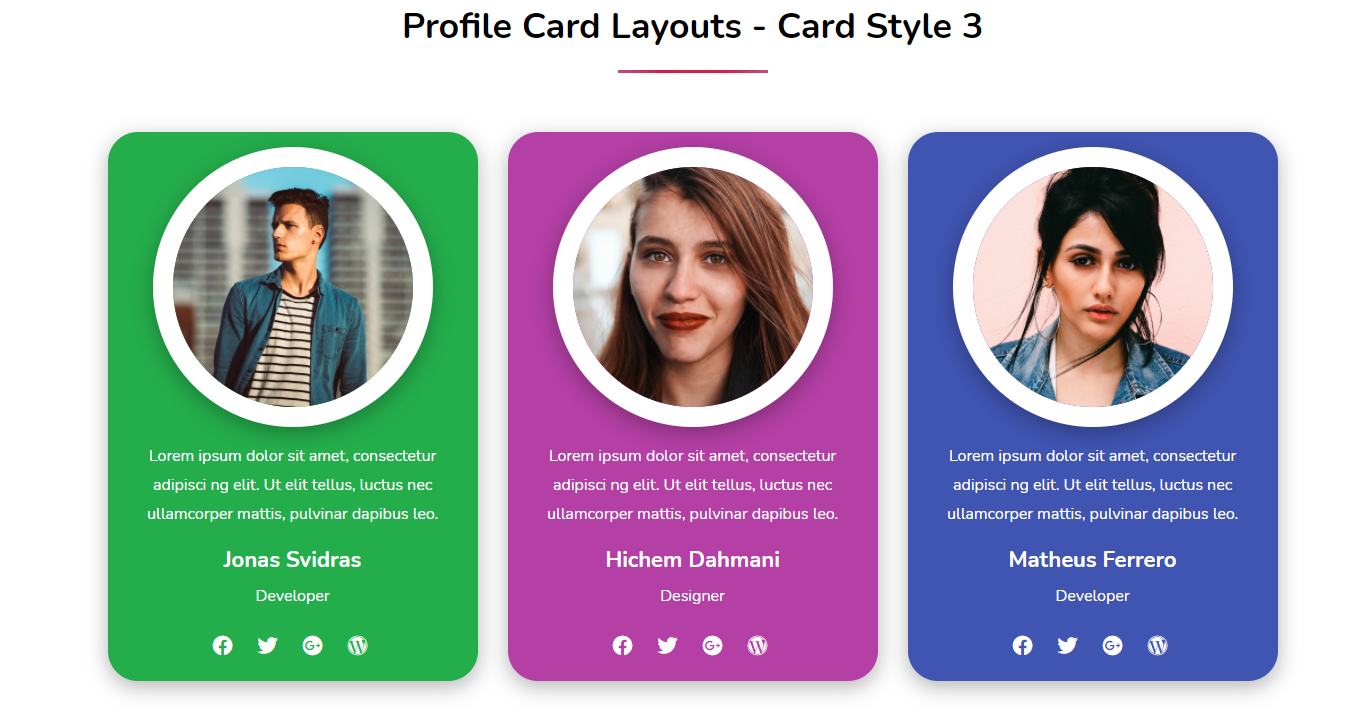 Profile Card - Card Style 3
