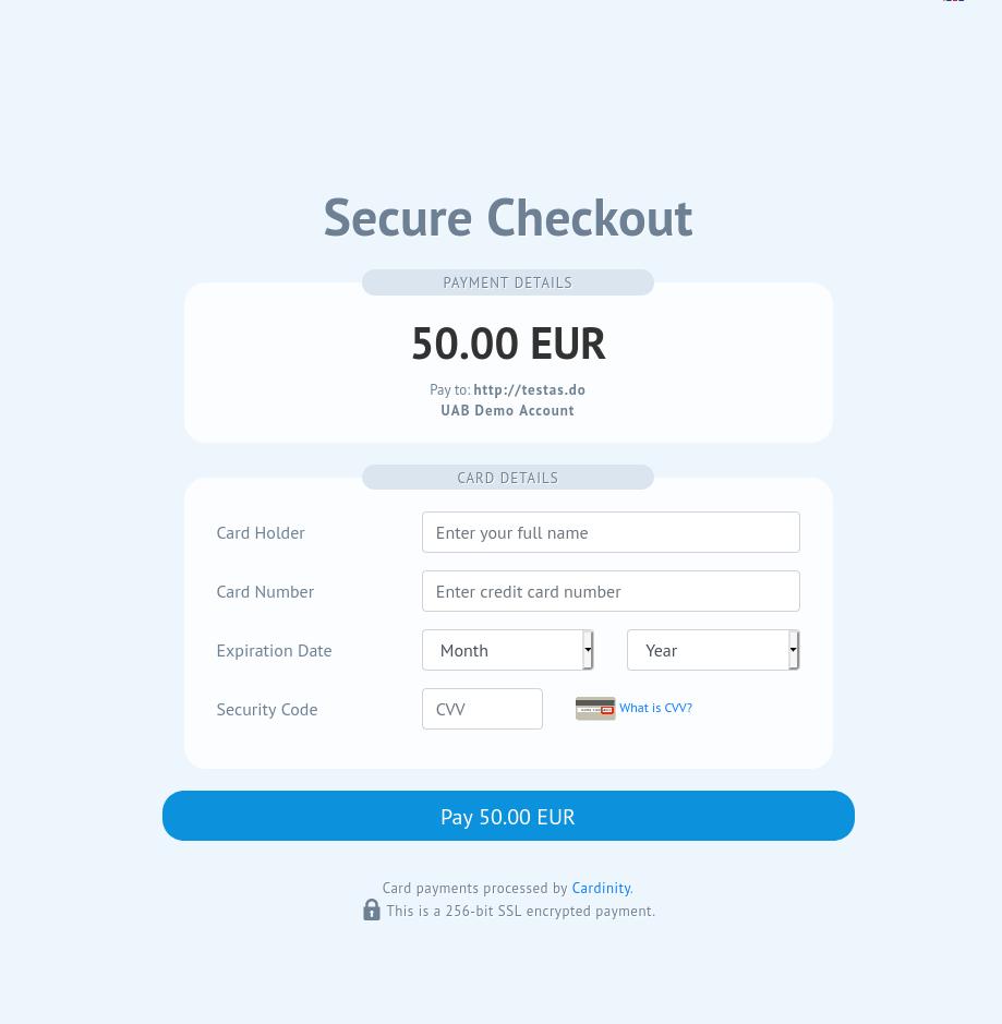 Cardinity Payment Gateway for WooCommerce External Hosted Payment Page