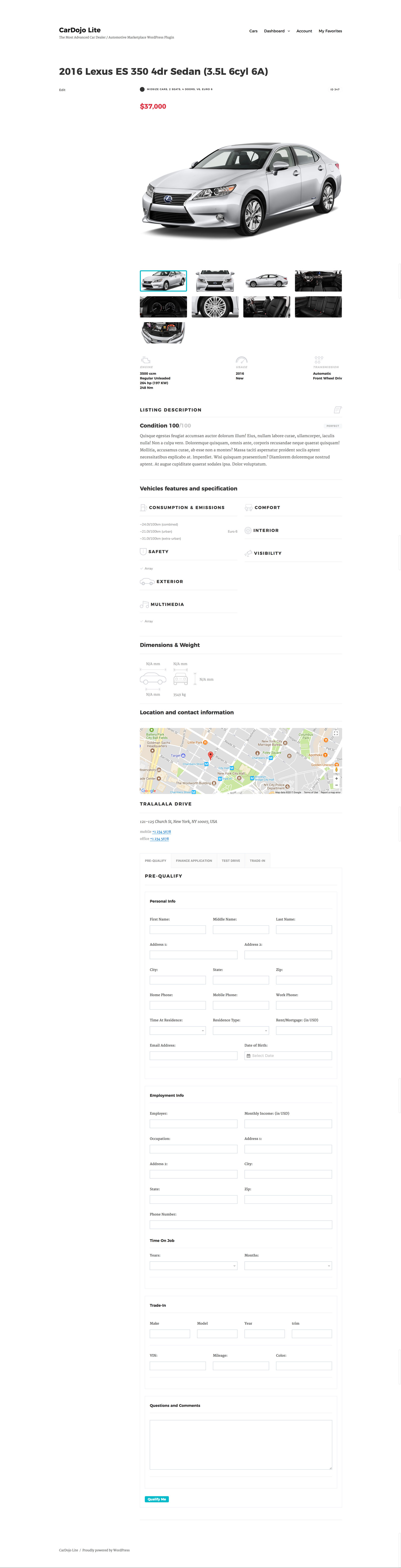 Vehicle page