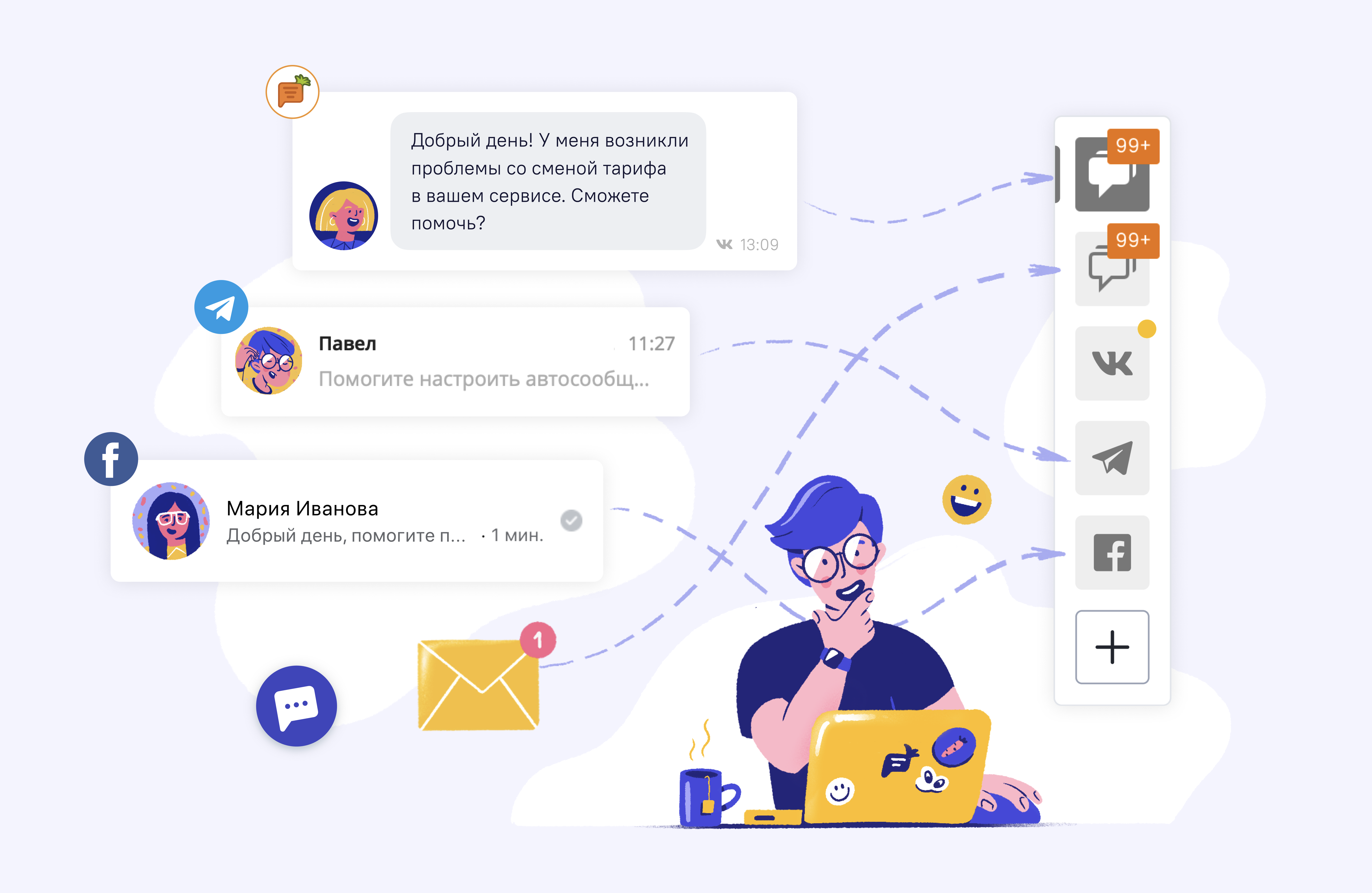 Collect all your communications with customers in one place.