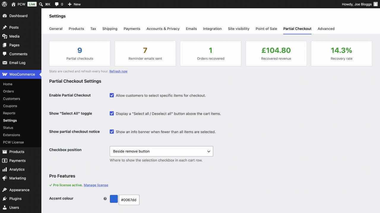 Checkout reflects only selected items; taxes and shipping follow that subset.