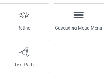 Elementor editor view showing the Cascading Mega Menu widget and its controls.