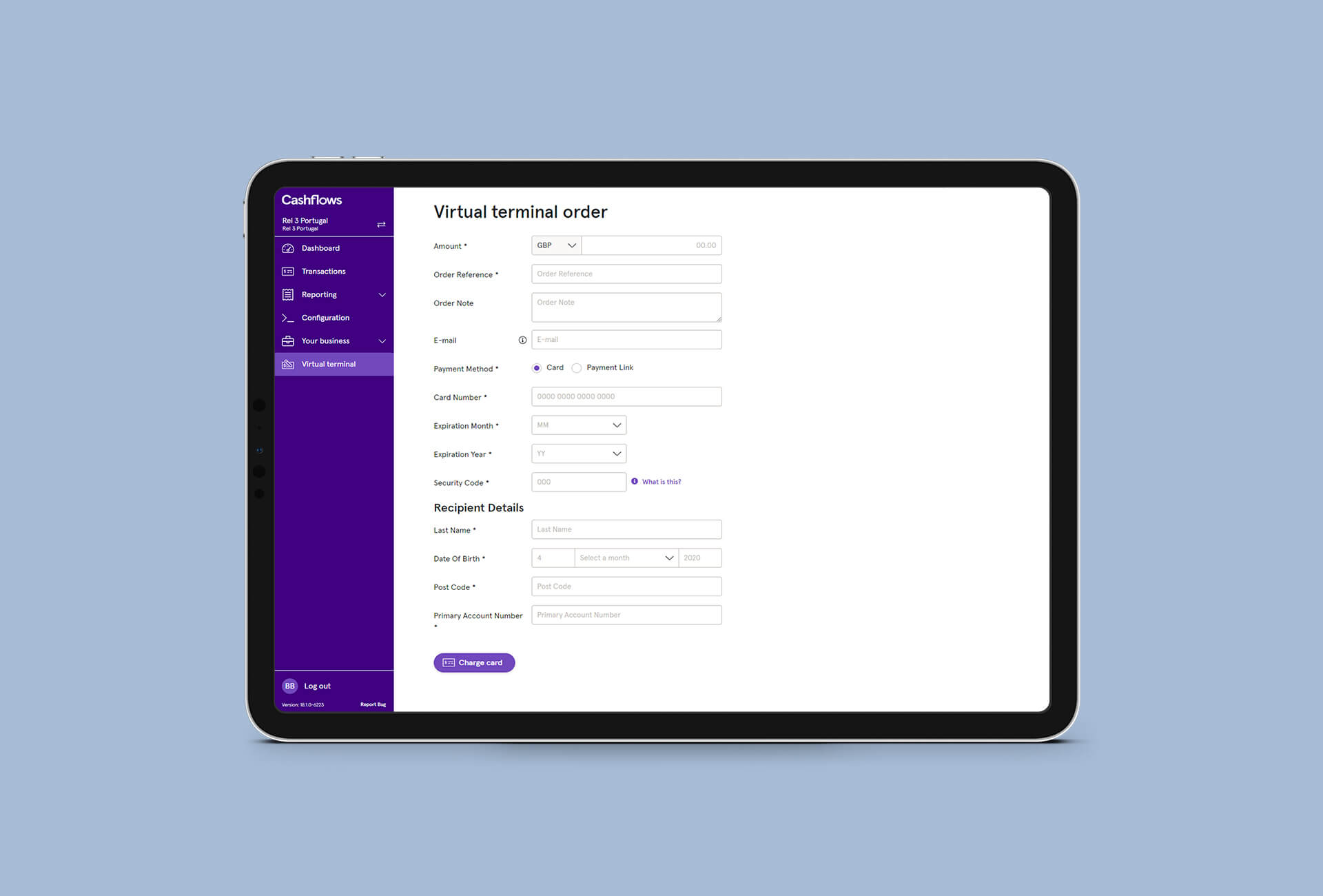 Cashflows Virtual Terminal