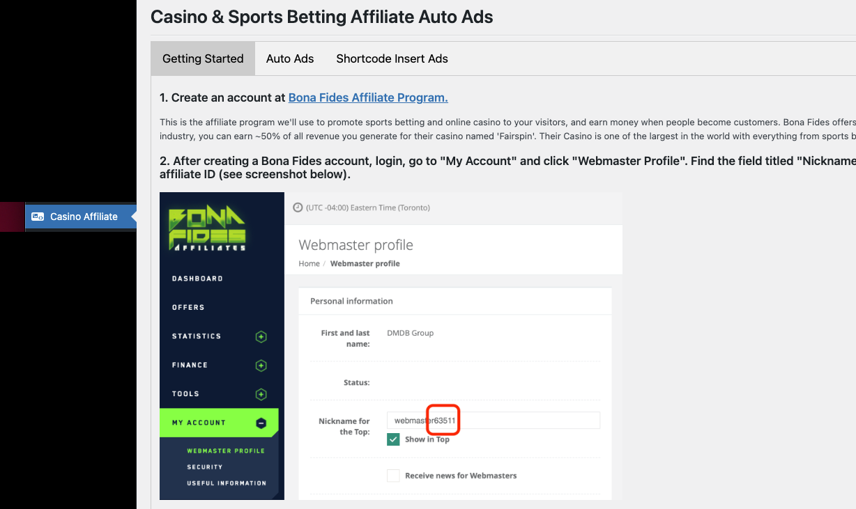Configure your ad placements and create your affiliate account.