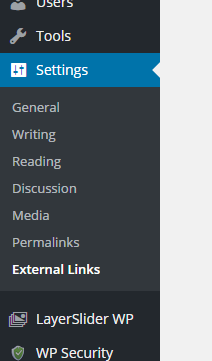 You can find the plugin under Settings -> External Links