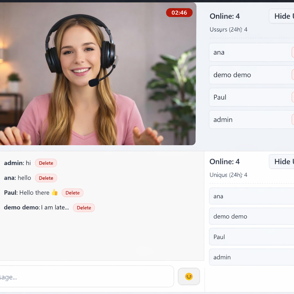 Built-in live chat during a stream