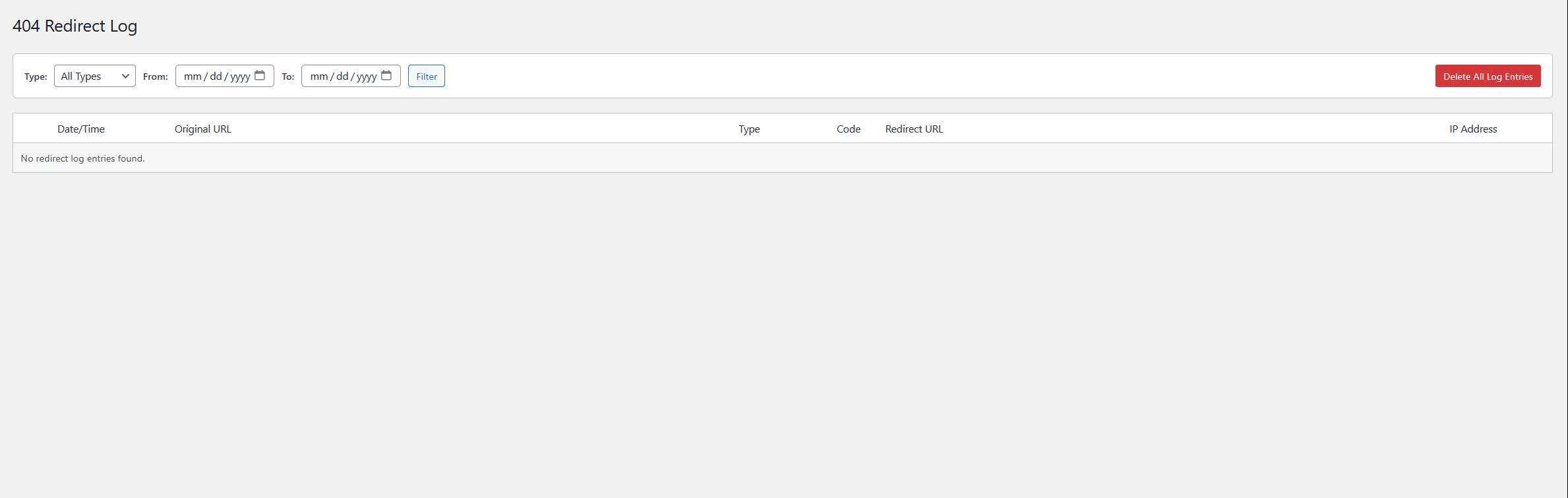 404 Redirect Log - Monitor and analyze redirects