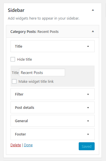 The widget configuration dialog.