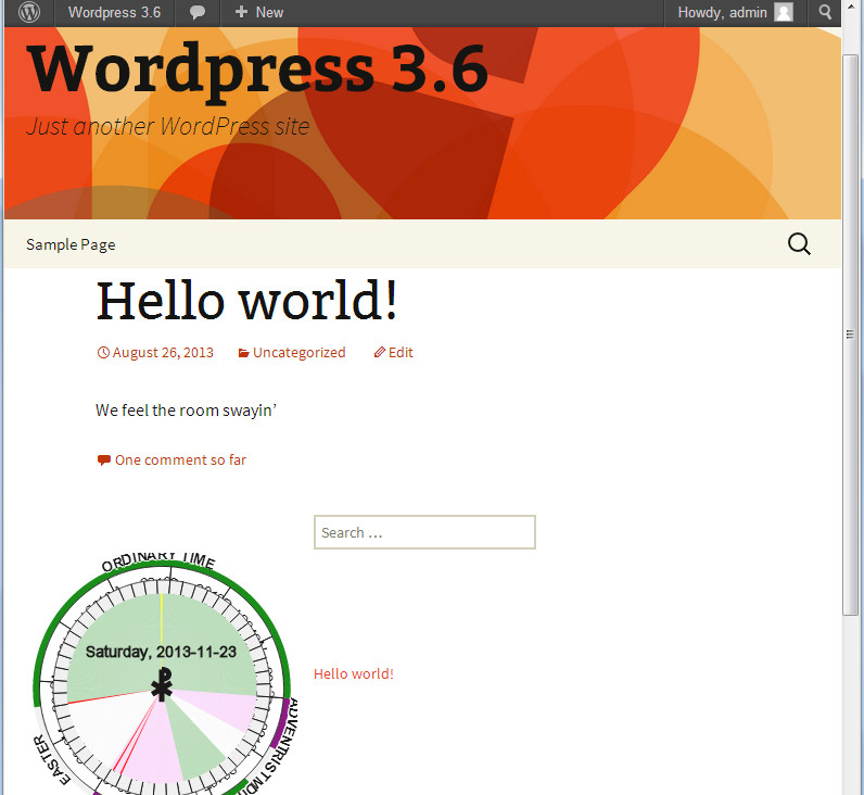 SVG animation with 130px of radius in WordPress with English locale