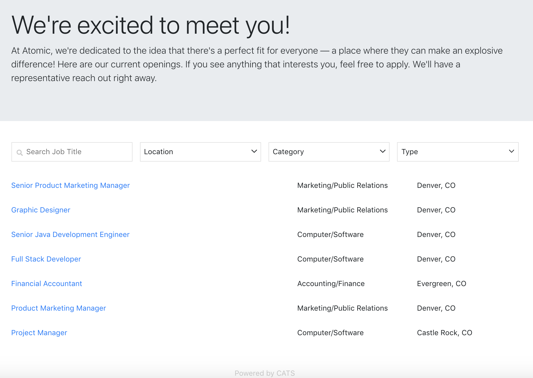 An example of what your listings will look like. Use CSS to customize the display.