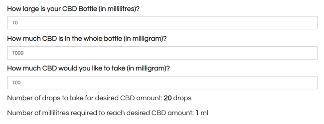 This is the CBD ML-MG Conversion Calculator Frontend