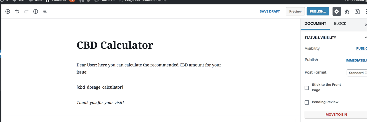 This is the CBD Dosage Calculator Backend