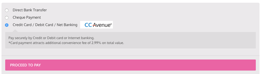 CCAvenue Payment option on check-out page