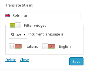 Filter widget by language