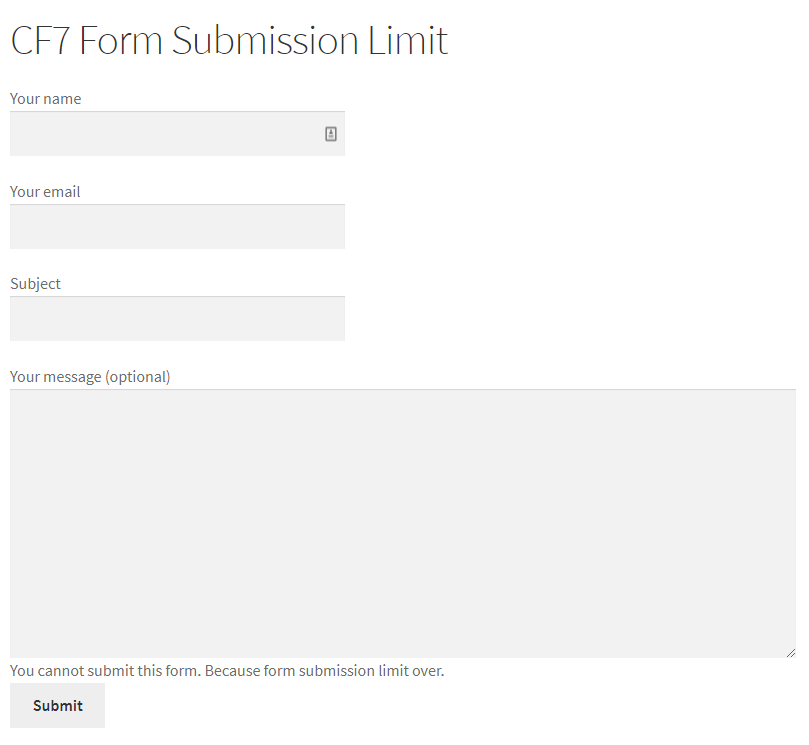 CF7 form base limitation 2
