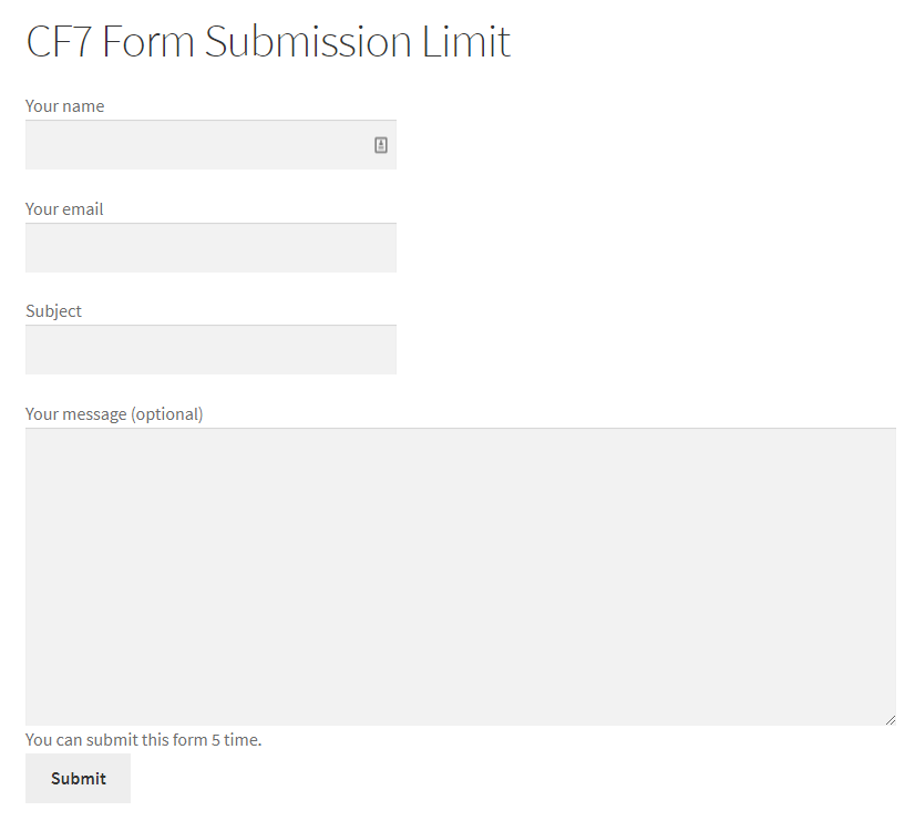 CF7 user base limitation