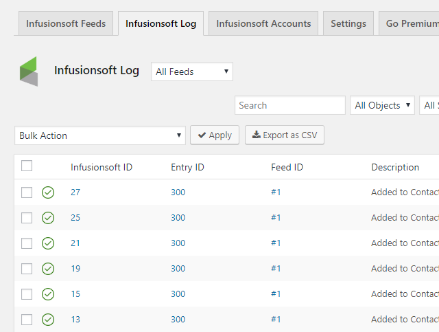 Infusionsoft logs.
